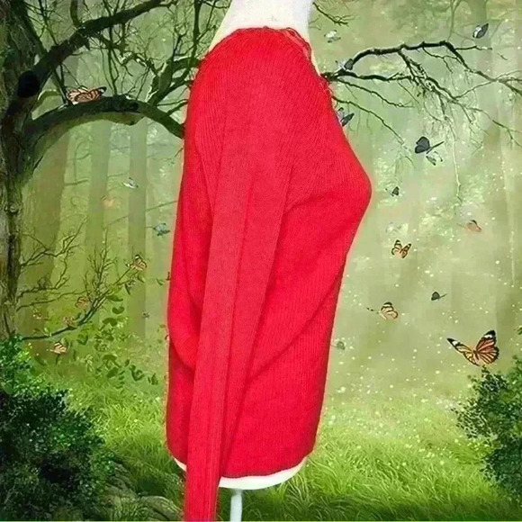 Y2K Sweatshirt Beaded Red NWT Long Sleeve - Picture 7 of 8